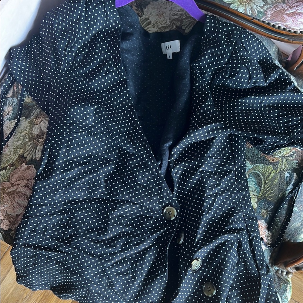 LPA Black Blazer with Polka Dot Pattern